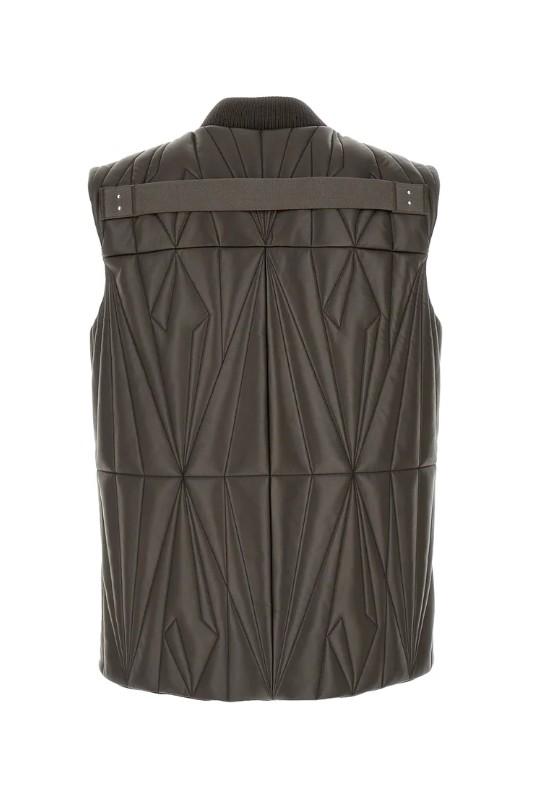 Gilet trapuntato geocamo in marrone Rick Owens x Moncler - unisex<BR/> 