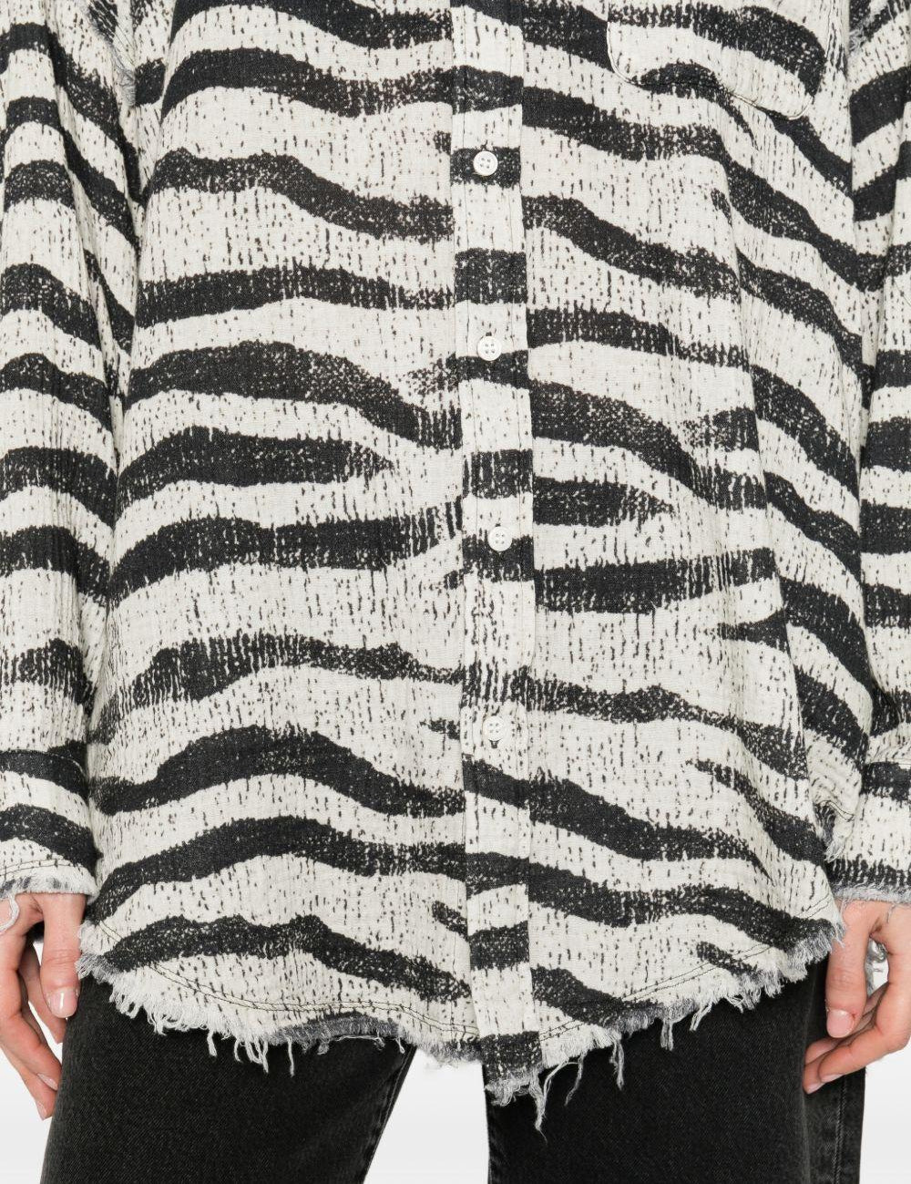 Camicia zebrata in bianco e nero R13 - donna 