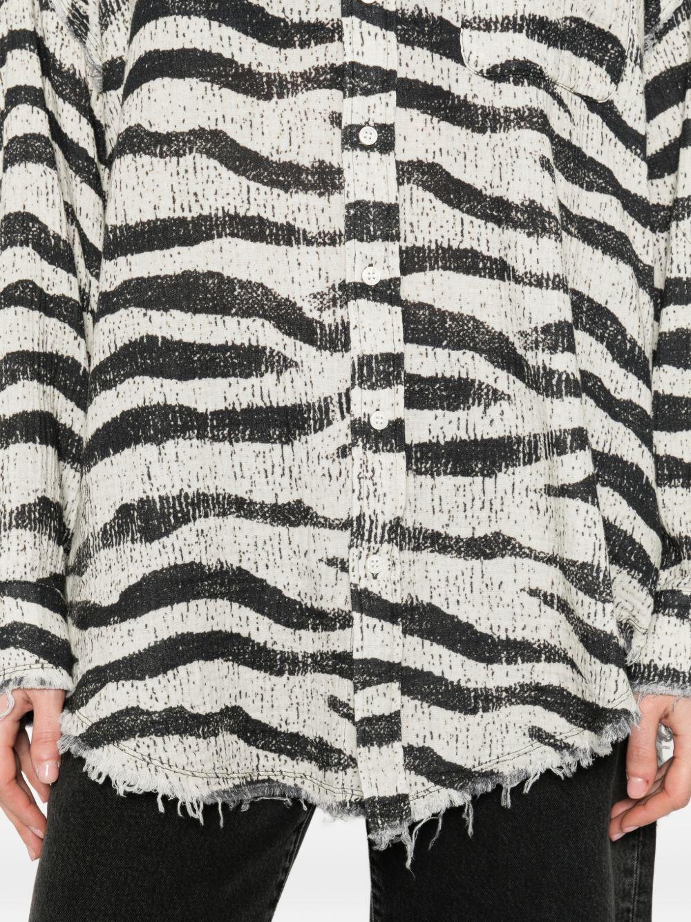 Camicia zebrata in bianco e nero R13 - donna 