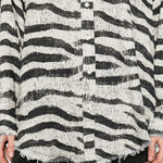 Camicia zebrata in bianco e nero R13 - donna 