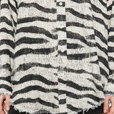 Camicia zebrata in bianco e nero R13 - donna 