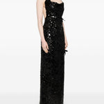 Abito lungo con paillettes in nero Coperni - donna 