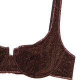 Bikini con glitter in marrone Oséree - donna 