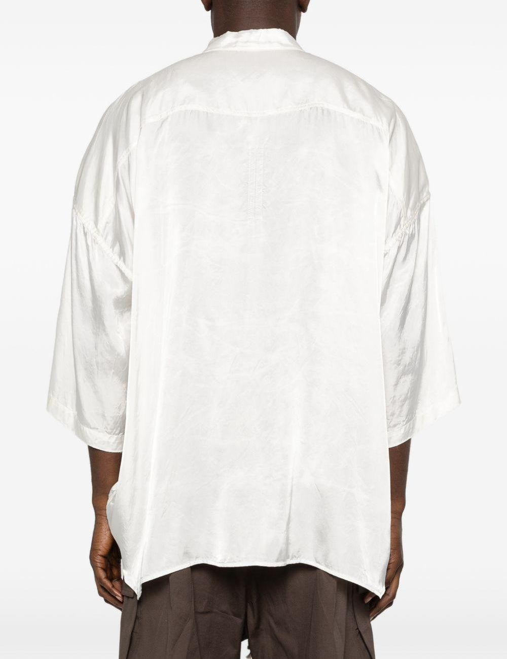 Camicia a maniche corte con design oversize in bianco Rick owens - uomo 