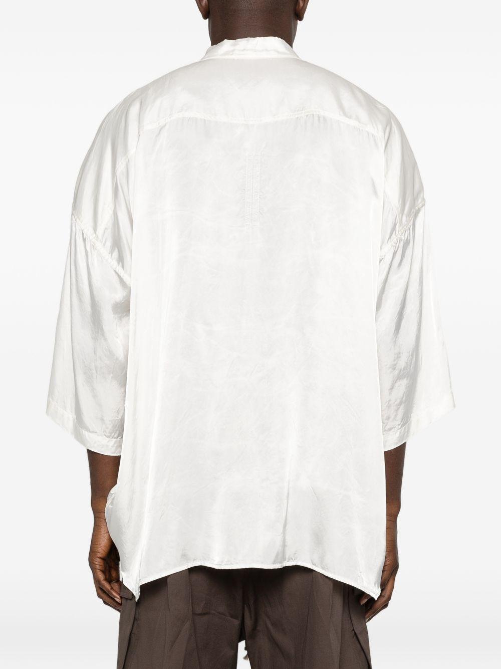 Camicia a maniche corte con design oversize in bianco Rick owens - uomo 