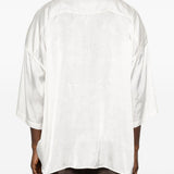Camicia a maniche corte con design oversize in bianco Rick owens - uomo 