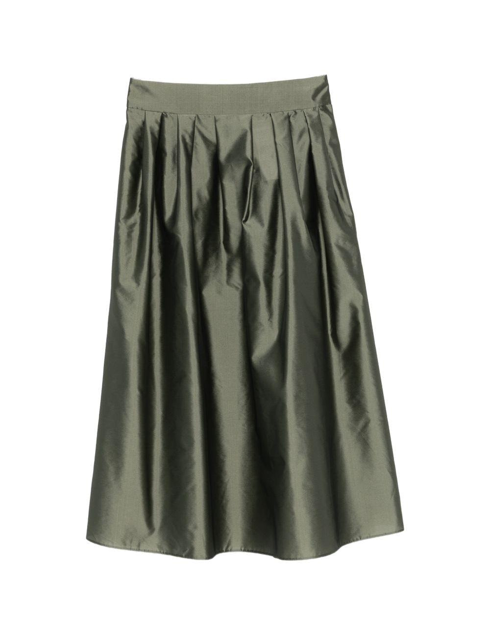 Gonna midi con pieghe effetto in verde 's maxmara - donna 