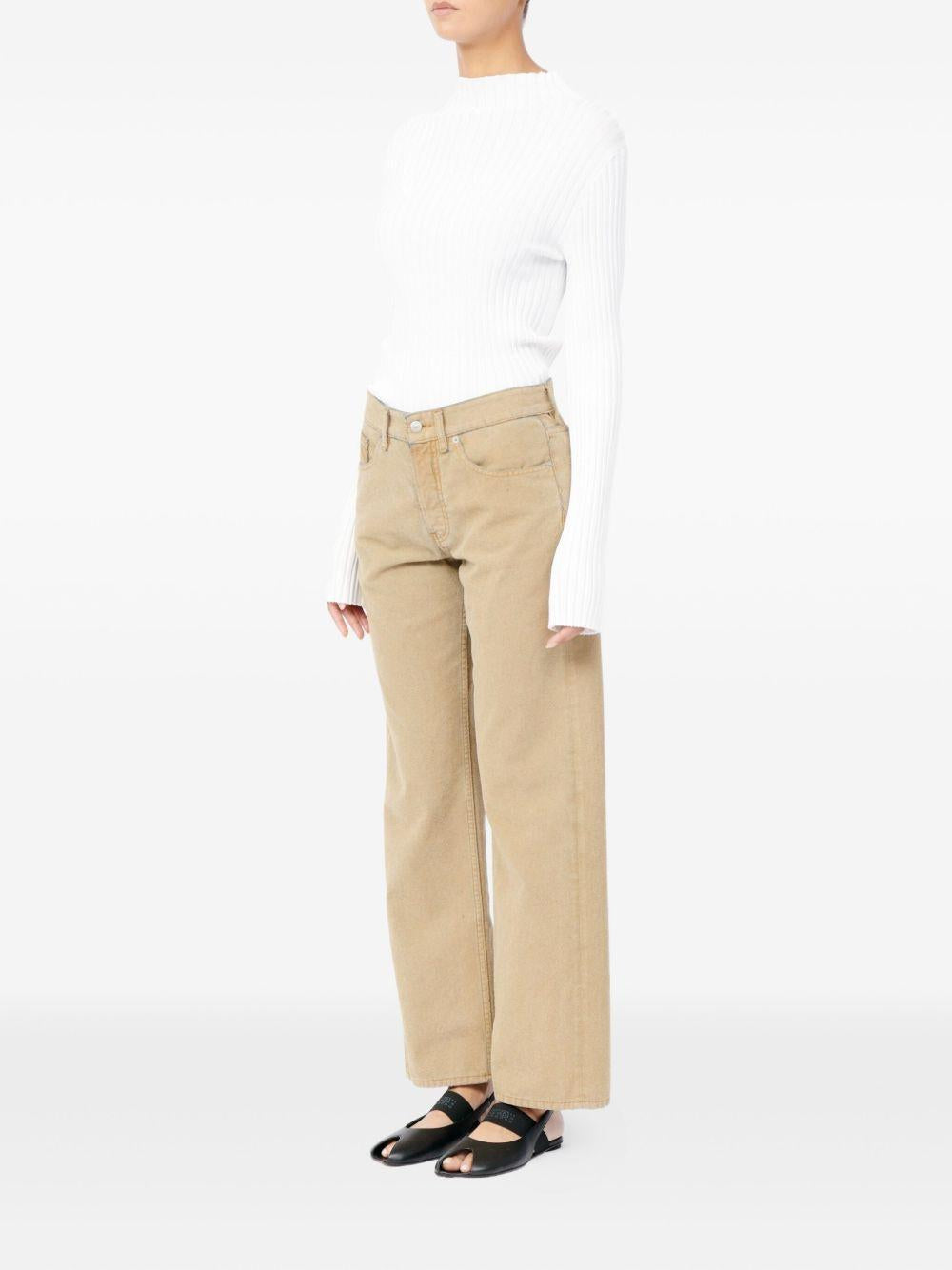 Jeans con bottoni in beige Mm6 maison margiela - donna 