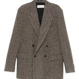 Blazer oversize in tweed di misto lana rodgers in marrone Dries van noten - uomo 