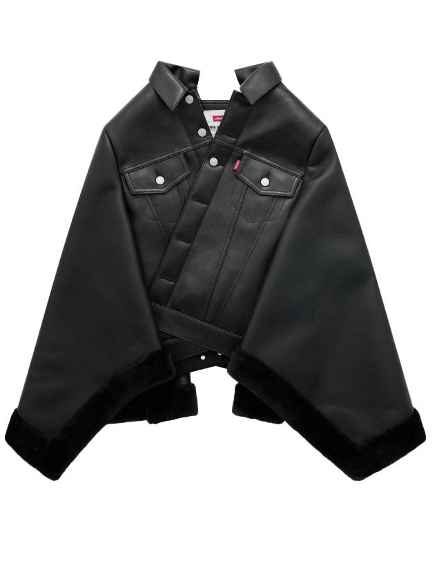 Mantella in ecopelle in nero Junya Watanabe - donna 