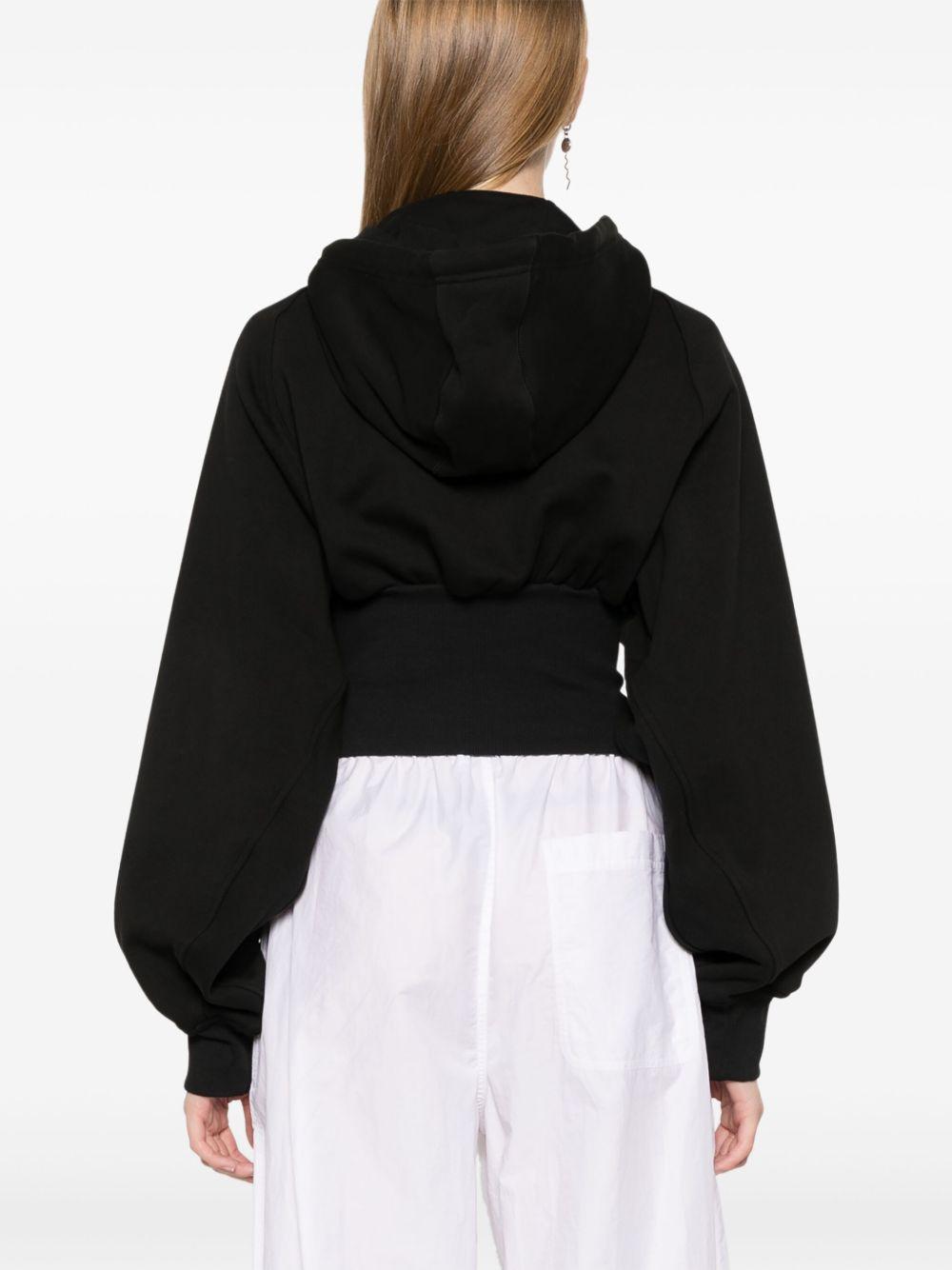Felpa crop in nero Adidas by stella mc cartney - donna 