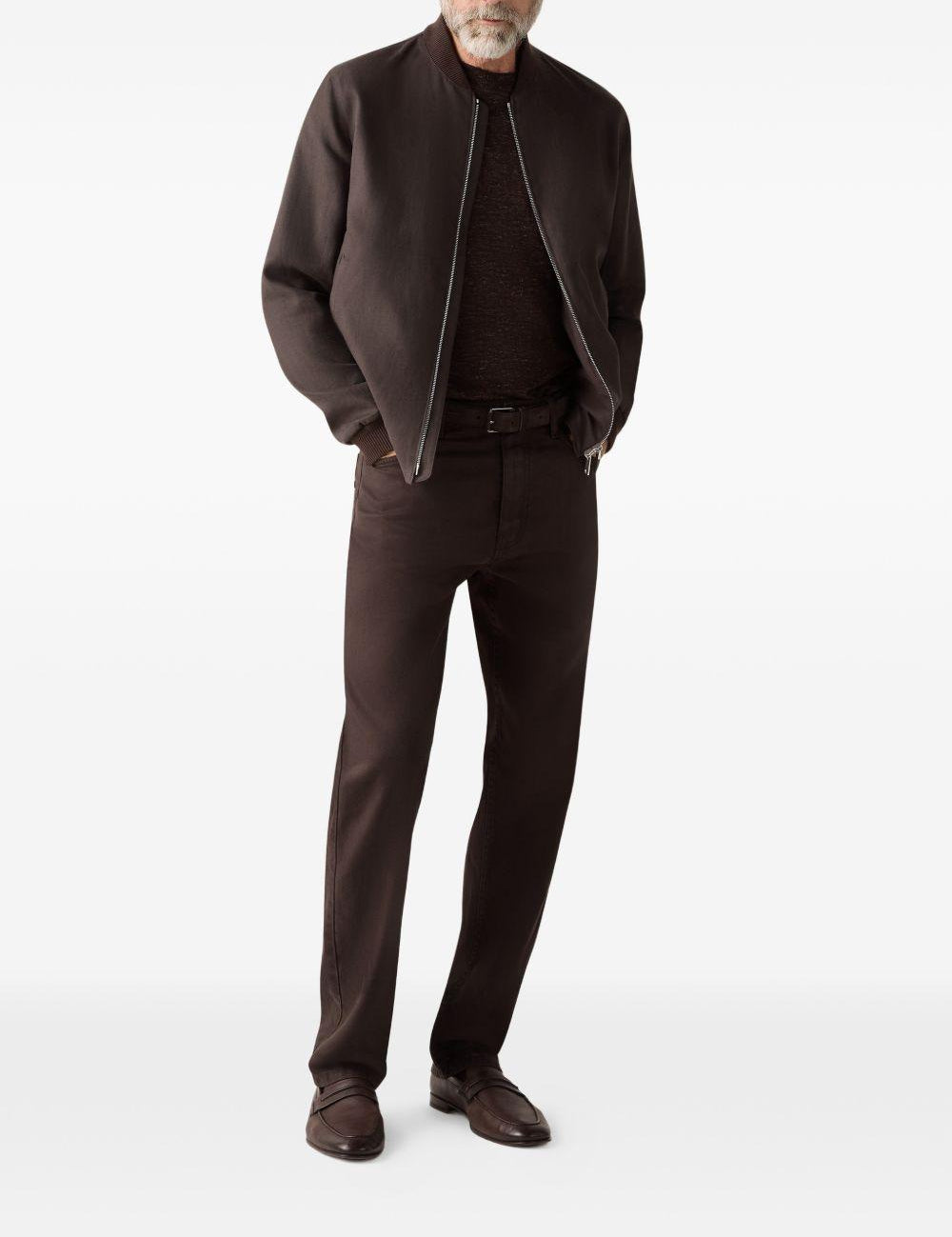 Bomber Oasi Lino in marrone Zegna - uomo 