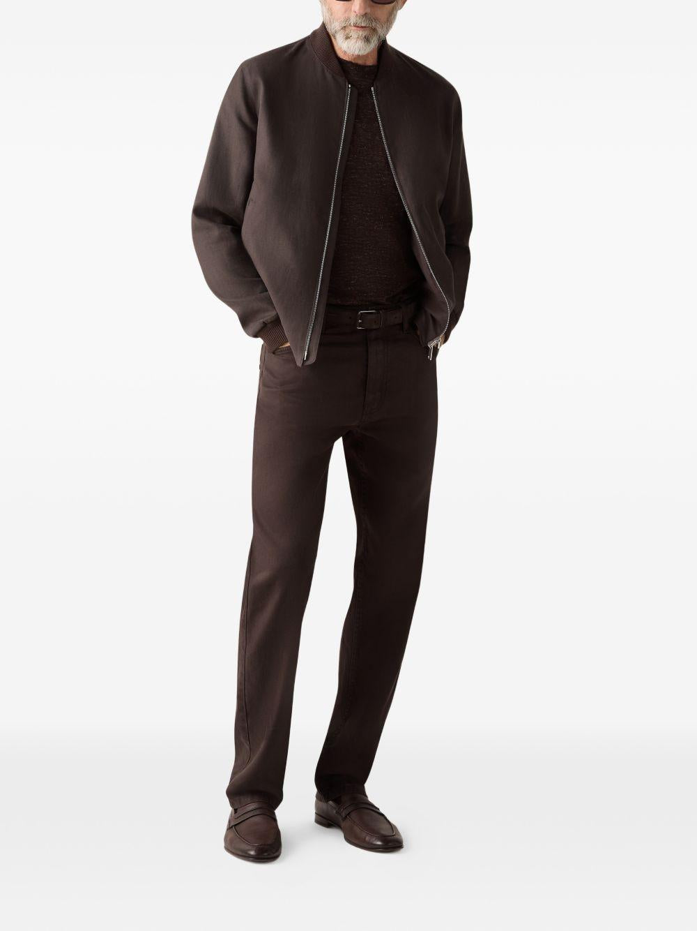 Bomber Oasi Lino in marrone Zegna - uomo 
