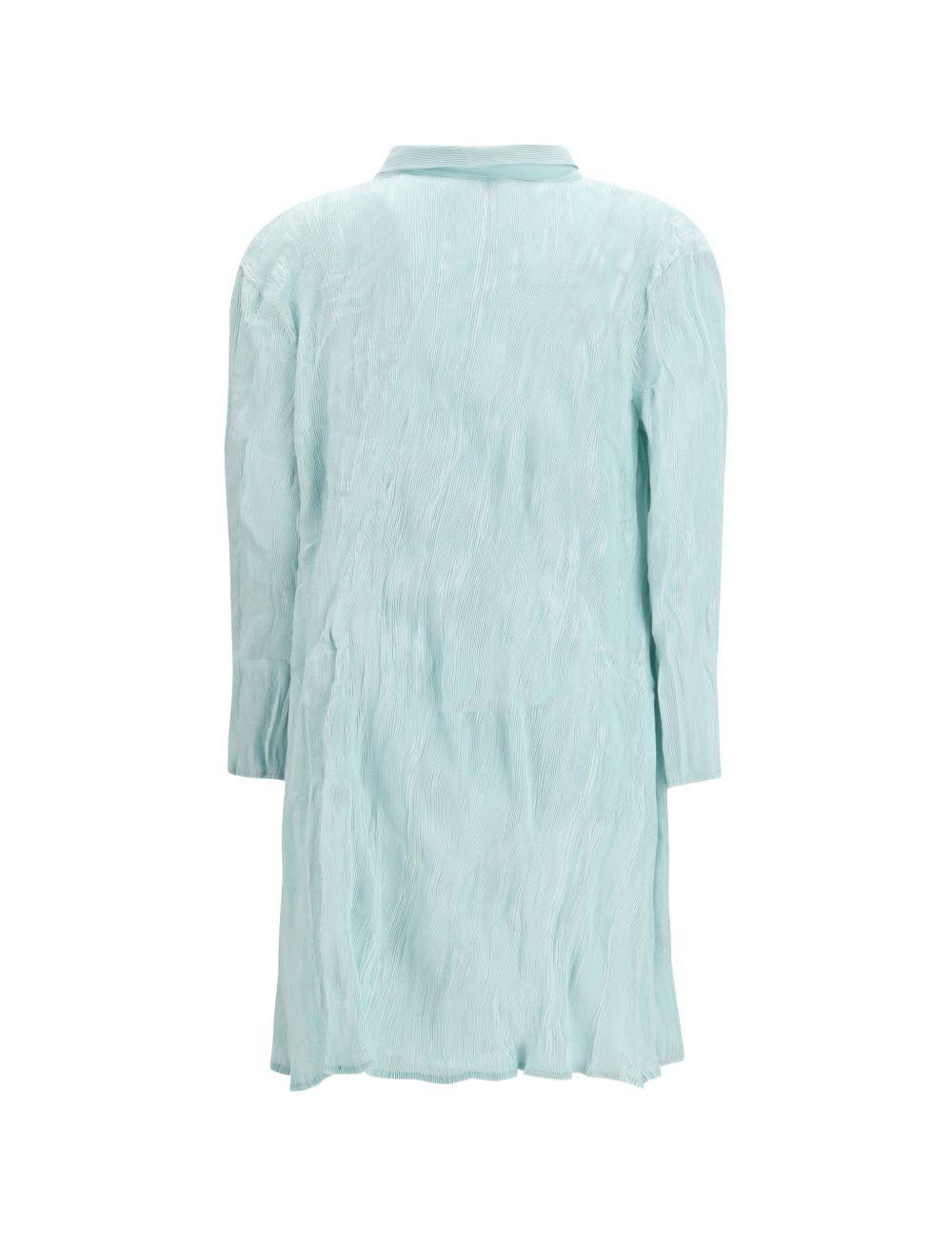Abito Chemisier corto plissettato in azzurro GONGDID DESIGN - donna 
