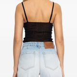 Canotta a coste in nero Victoria beckham - donna 