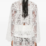 Giacca in pizzo con zip in bianco Maurizio - donna 