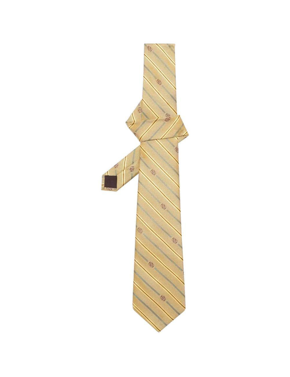 Cravatta a righe con monogramma in giallo Drole de monsieur - uomo 