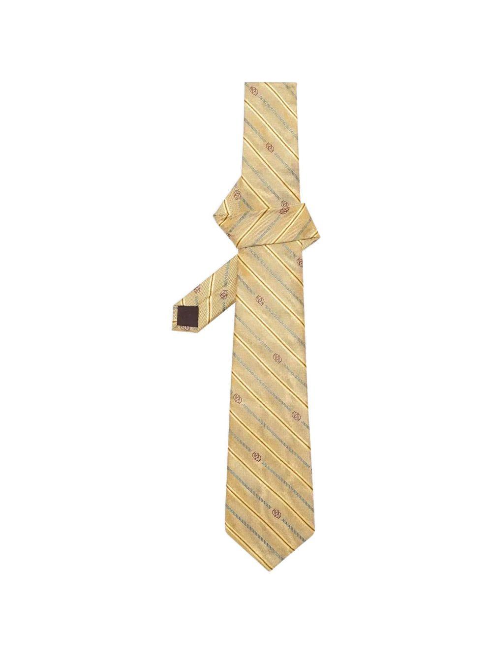 Cravatta a righe con monogramma in giallo Drole de monsieur - uomo 