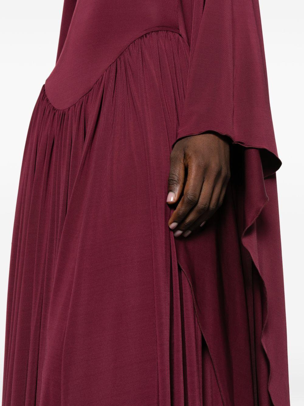 Abito lungo drappeggiato in borgogna Alberta Ferretti - donna 