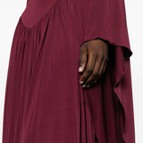 Abito lungo drappeggiato in borgogna Alberta Ferretti - donna 