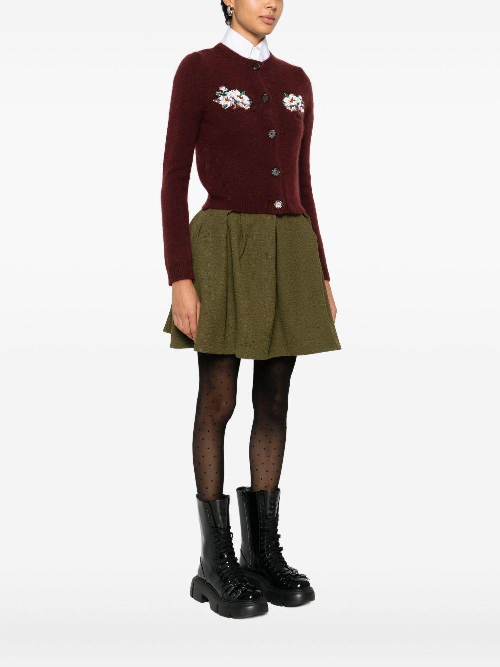 Cardigan con ricamo florele in bordeaux Shushu/tong - donna 