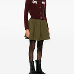 Cardigan con ricamo florele in bordeaux Shushu/tong - donna 