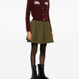 Cardigan con ricamo florele in bordeaux Shushu/tong - donna 