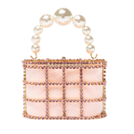 Borsa a mano con cristalli e perle holli in rosa Rosantica - donna 