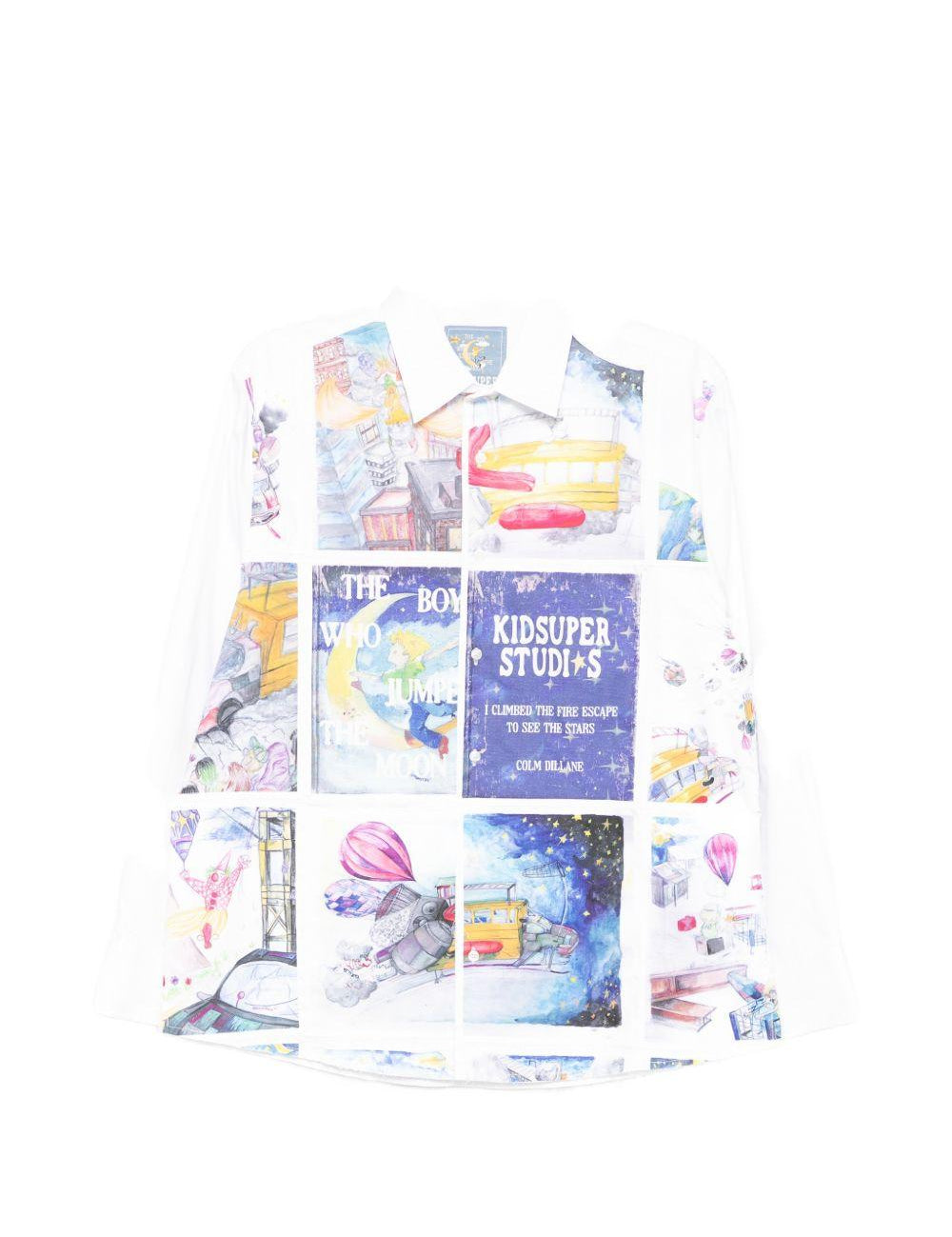 Camicia a maniche lunghe con stampa in bianco Kidsuper - uomo 