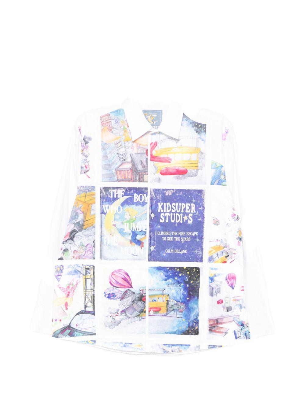 Camicia a maniche lunghe con stampa in bianco Kidsuper - uomo 