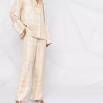 Camicia con monogramma in beige Toteme - donna 