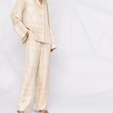 Camicia con monogramma in beige Toteme - donna 
