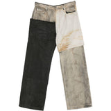 Jeans Geth  in nero, grigio e bianco Rick owens drkshdw - uomo 