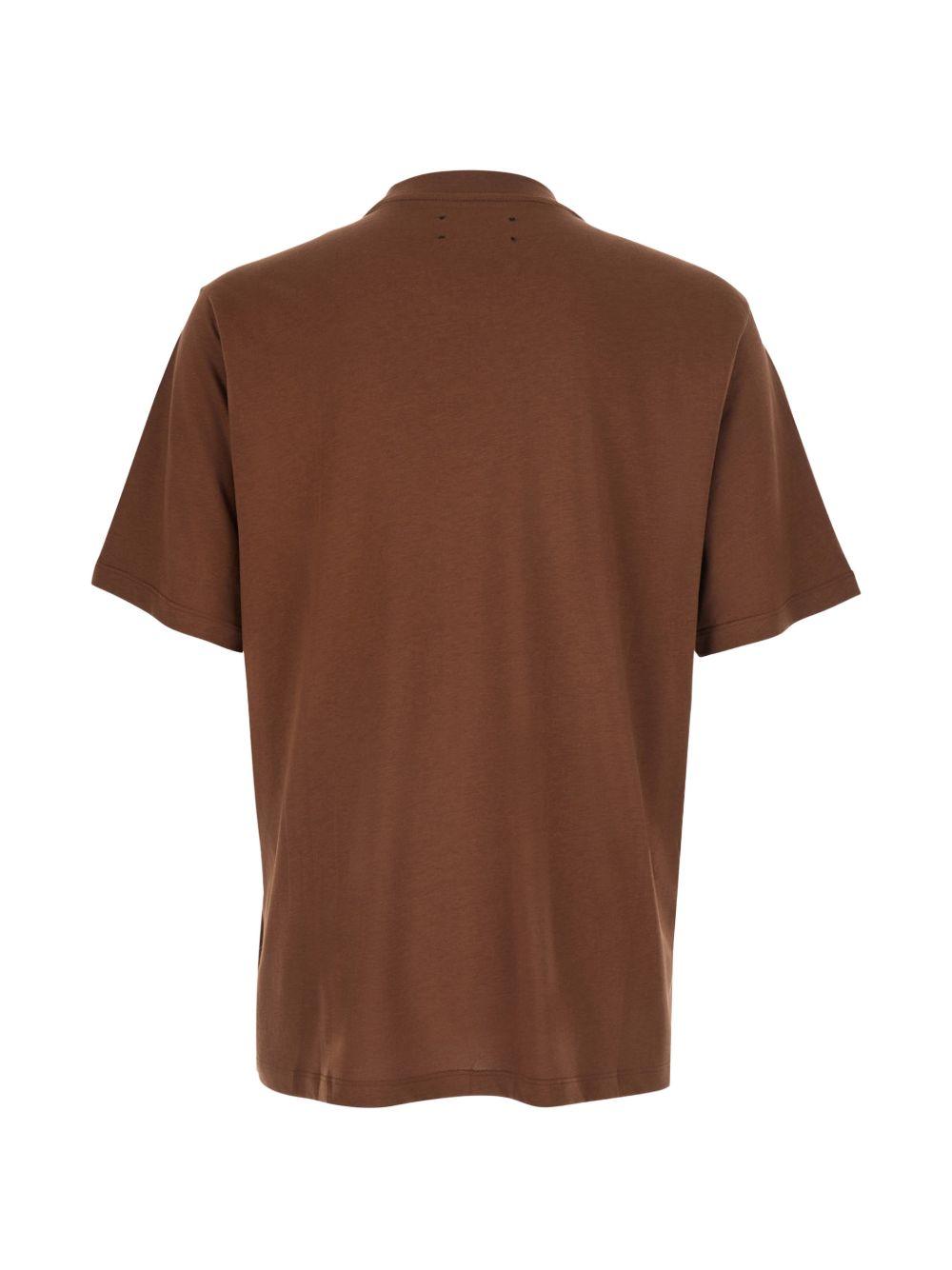T-shirt a maniche corte con logo  in marrone 