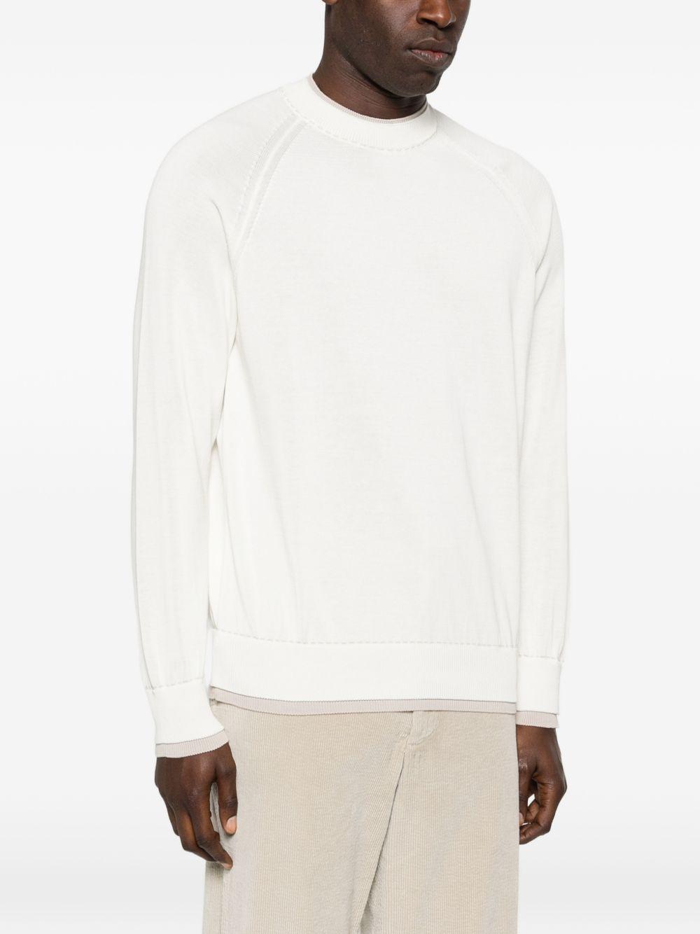 Maglia girocollo in bianco e beige Eleventy - uomo 