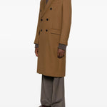 Cappotto doppiopetto manteau droit in marrone AMI Paris - uomo 
