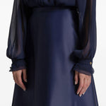 Gonna midi in seta in blu Alberta Ferretti - donna 