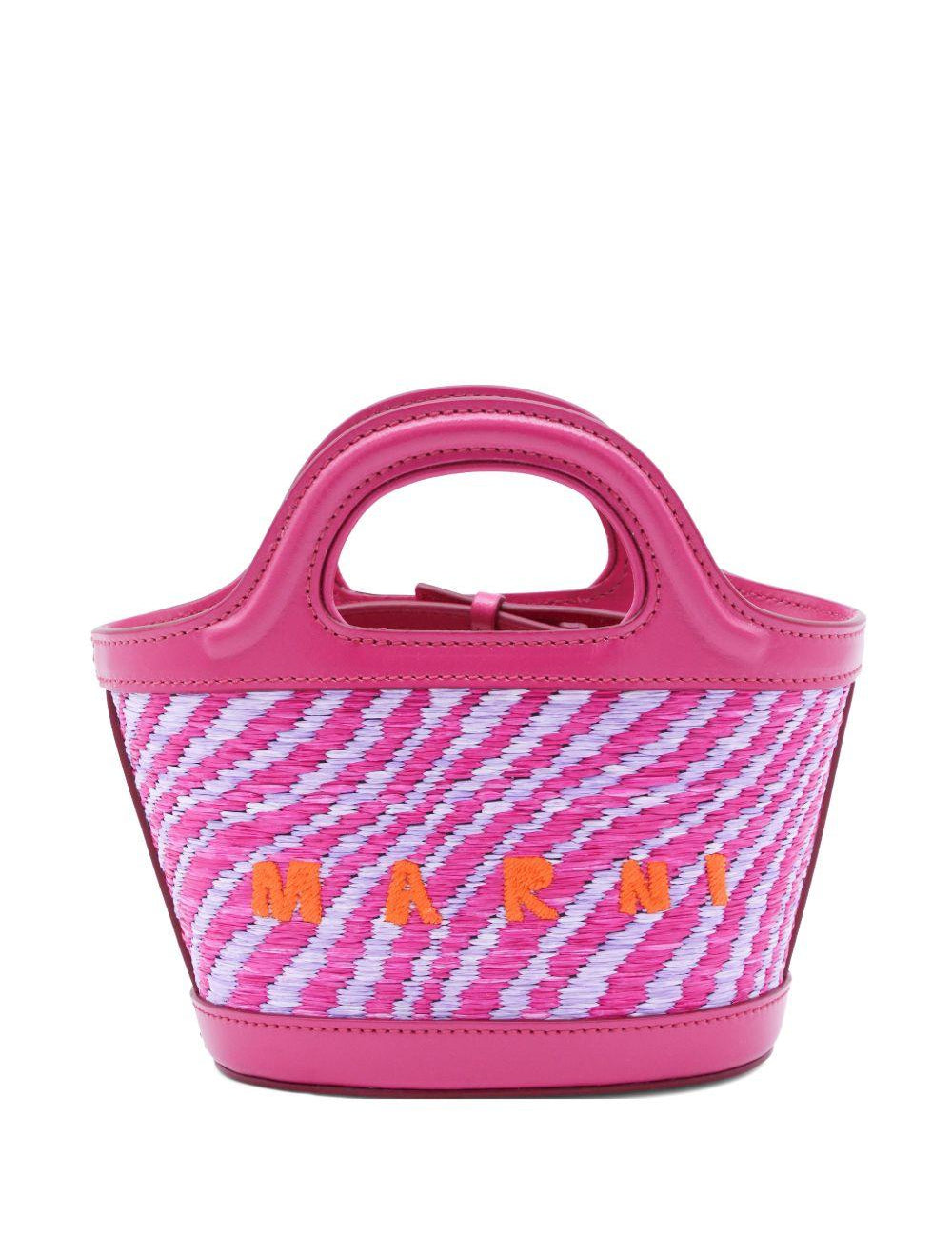 Borsa con logo tropicalia in rosa Marni - donna 
