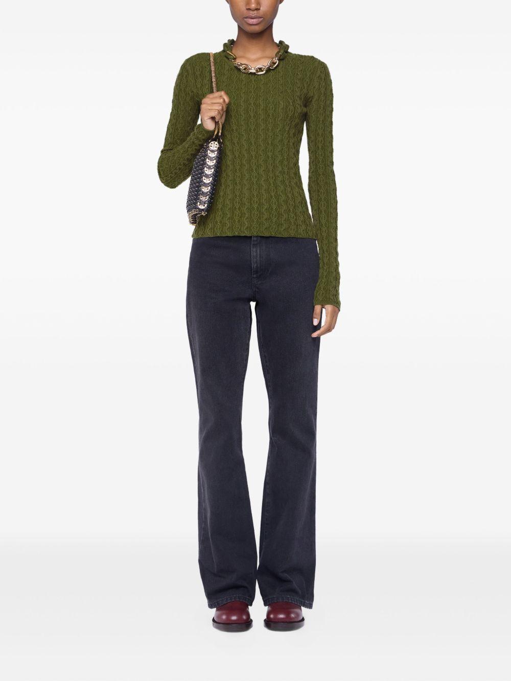 Maglione con dettaglio a catena in verde Rabanne - donna 