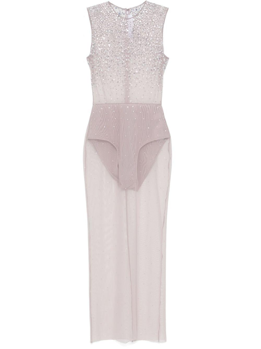 Abito semitrasparente con cristalli in grigio Alex perry - donna Alex perry - donna 