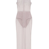 Abito semitrasparente con cristalli in grigio Alex perry - donna Alex perry - donna 