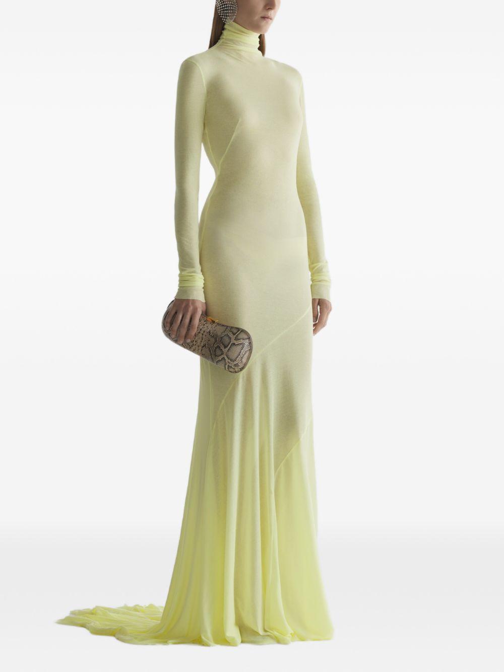 Abito lungo in jersey  a collo alto in giallo Mugler - donna 