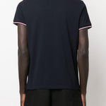 Polo con applicazione logo in blu Moncler - uomo 