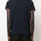 Polo con applicazione logo in blu Moncler - uomo 