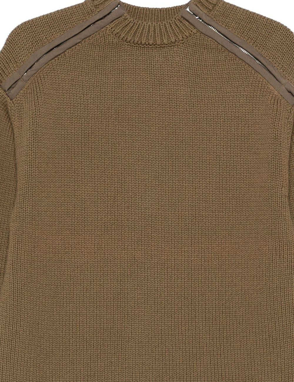 Maglione in maglia con zip sulla spalla in marrone OAMC PEACEMAKER - uomo 