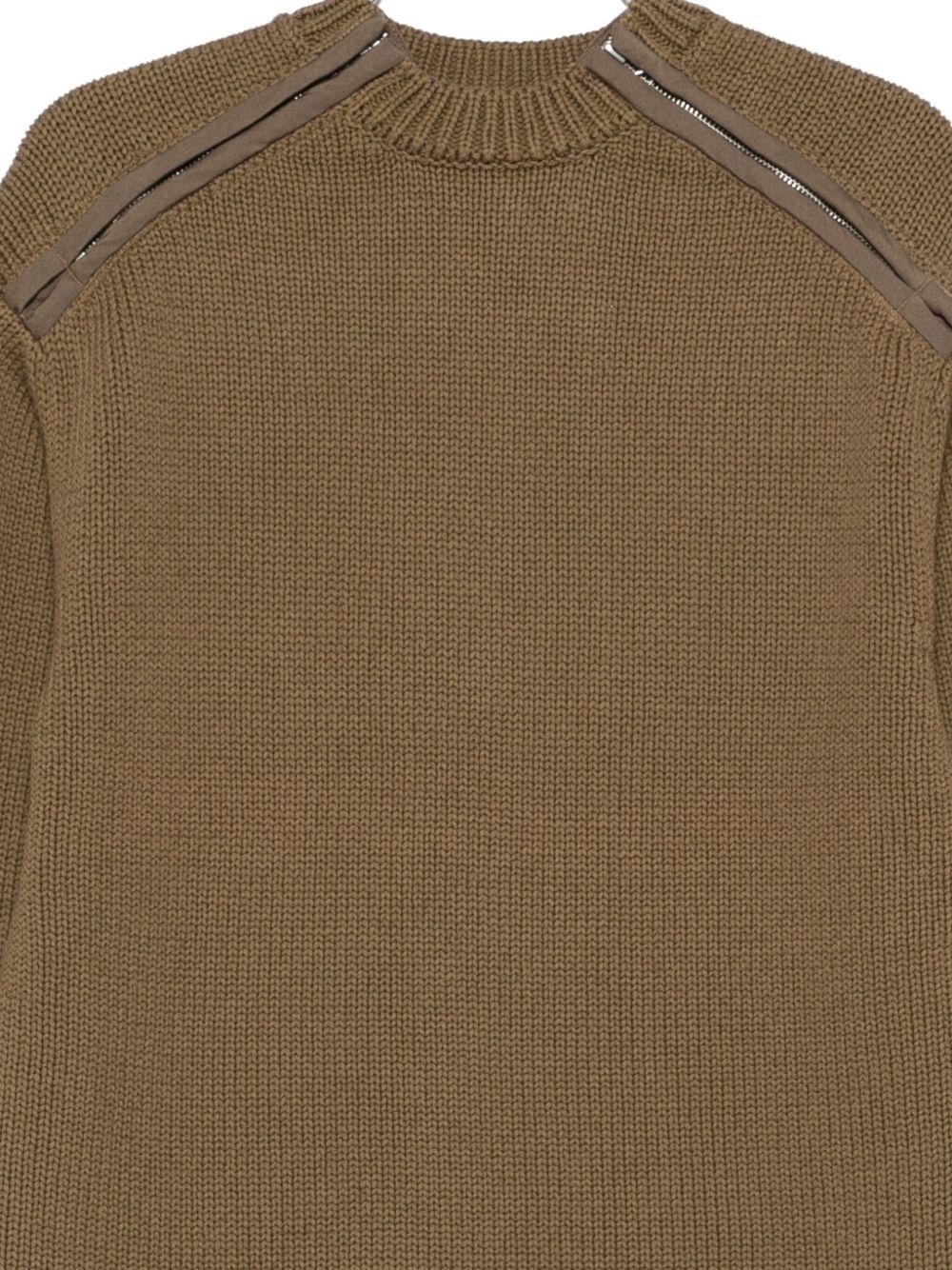 Maglione in maglia con zip sulla spalla in marrone OAMC PEACEMAKER - uomo 