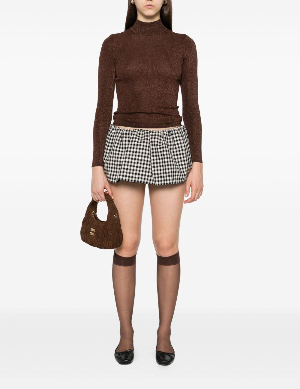 Maglia a collo alto in marrone Self-portrait - donna 