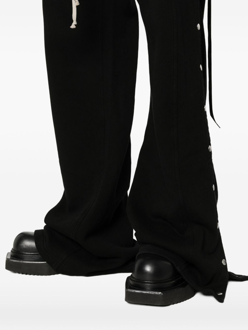Pantaloni flared con coulisse in nero Rick owens drkshdw - uomo 