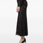 Gonna midi in pizzo in nero 