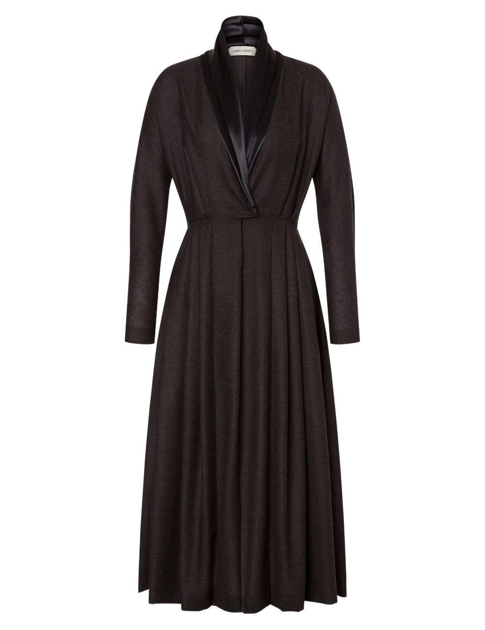 Abito con scollo incrociato in grigio scuro Alberta Ferretti - donna 